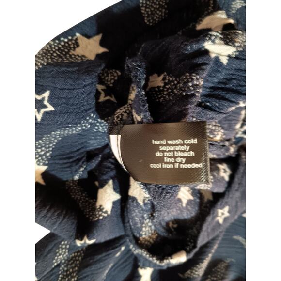 LANE BRYANT Long Tunic Top Blouse Plus 18-2X Flowy Flutter Pockets‎ Stars Blue - Picture 9 of 11